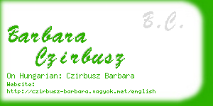 barbara czirbusz business card